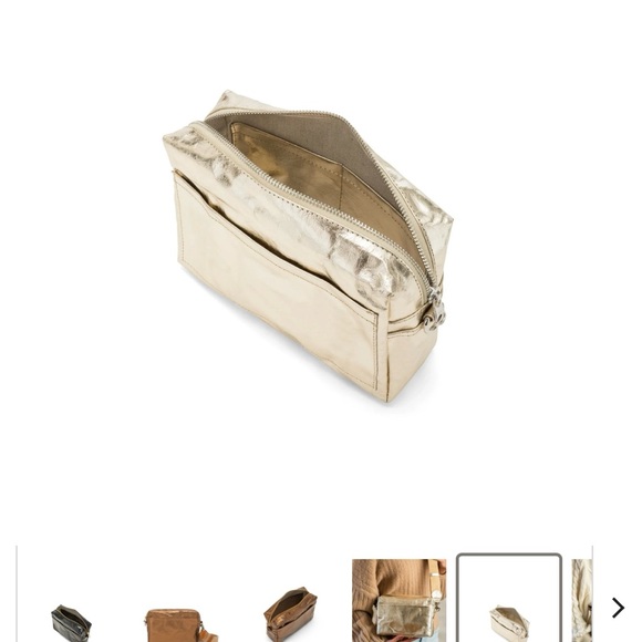 TRACOLLA CROSSBODY BAG LARGE Metallic Gold Platino - Picture 2 of 10